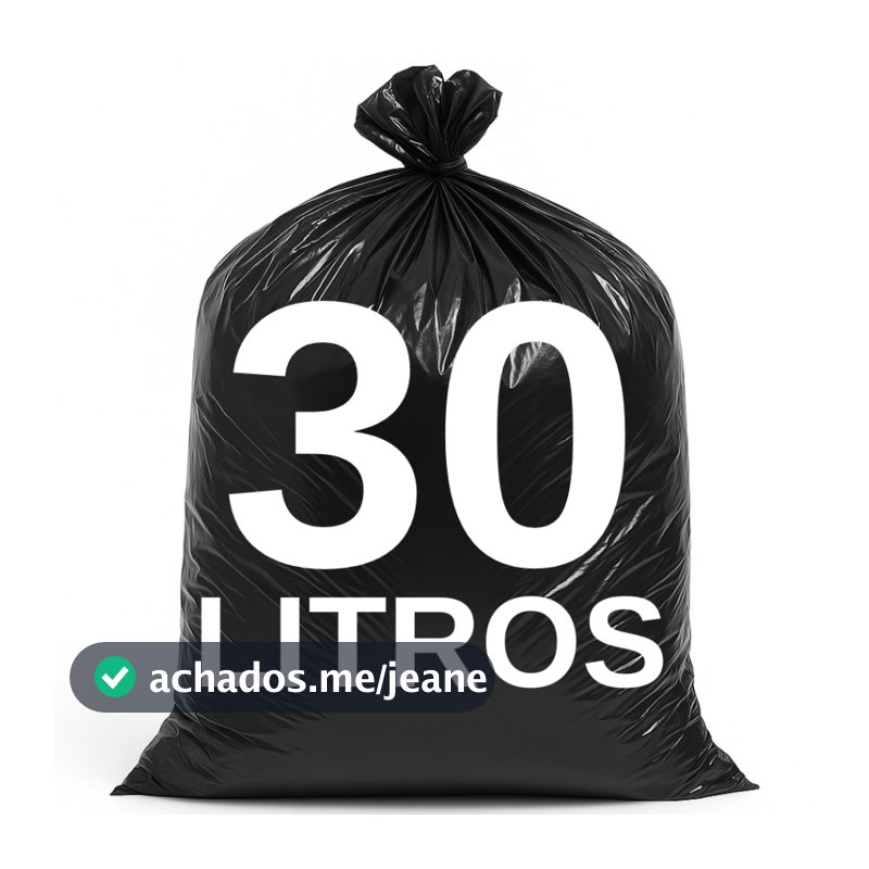 Saco de Lixo 30 Litros Preto c/100 Unidades Resistente