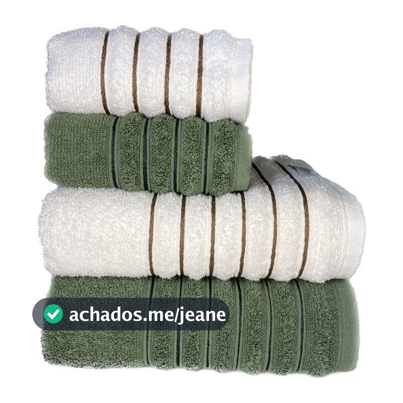 Kit 4 Toalhas (02 Banho e 02 Rosto) - Jogo de Toalhas 100% Algodão Grande 75cm x 130cm 460g