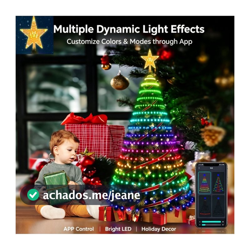 2026 Novo 1.8M/2.1M 400LEDs Luzes De Natal Corda De Férias Com Formato De Estrela , Árvore LED Inteligente Para Decoraçã