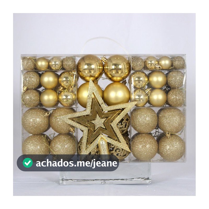Kit 101 Bolas de Natal Decorativas para Árvore – Enfeites de Festa Clássicos e Brilhantes