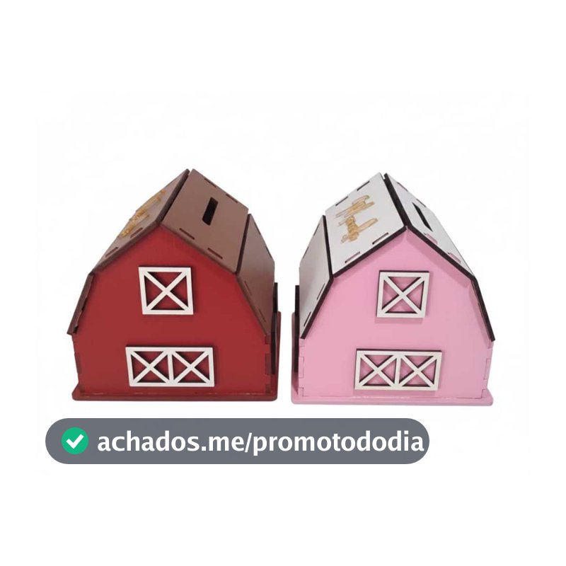 Lembracinha Cofrinho Celeiro em mdf Personalizado com nome de acrílico  10,12,15