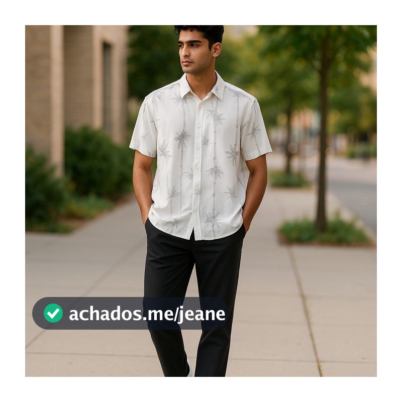 Camisa Masculina Estilo Havaiano Floral Palha | Casual, Leve e Elegante