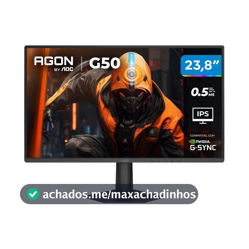 Monitor Gamer AOC 23,8" Full HD 144Hz Agon G50 IPS 0,5ms 24G50F/57 HDMI DisplayPort G-Sync