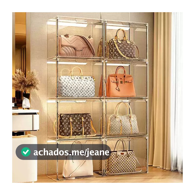 Caixa Organizadora Acrilico Transparente Grande Para Sapato Tênis E Bolsa