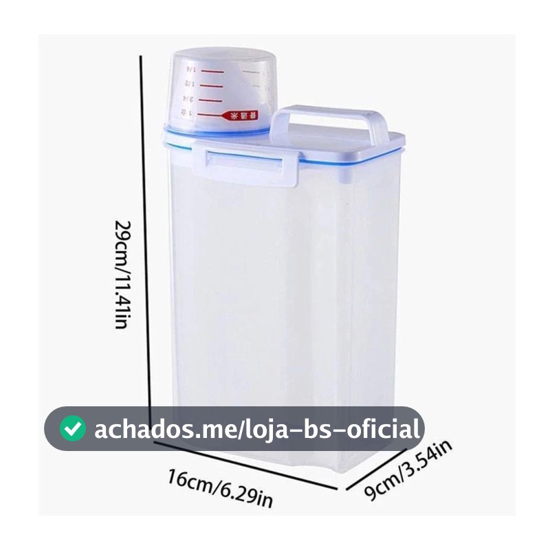 Pote Hermético 2.5L Com Copo Medidor Bico Dosador Cozinha Mantimentos Lavanderia Multiuso Organizado