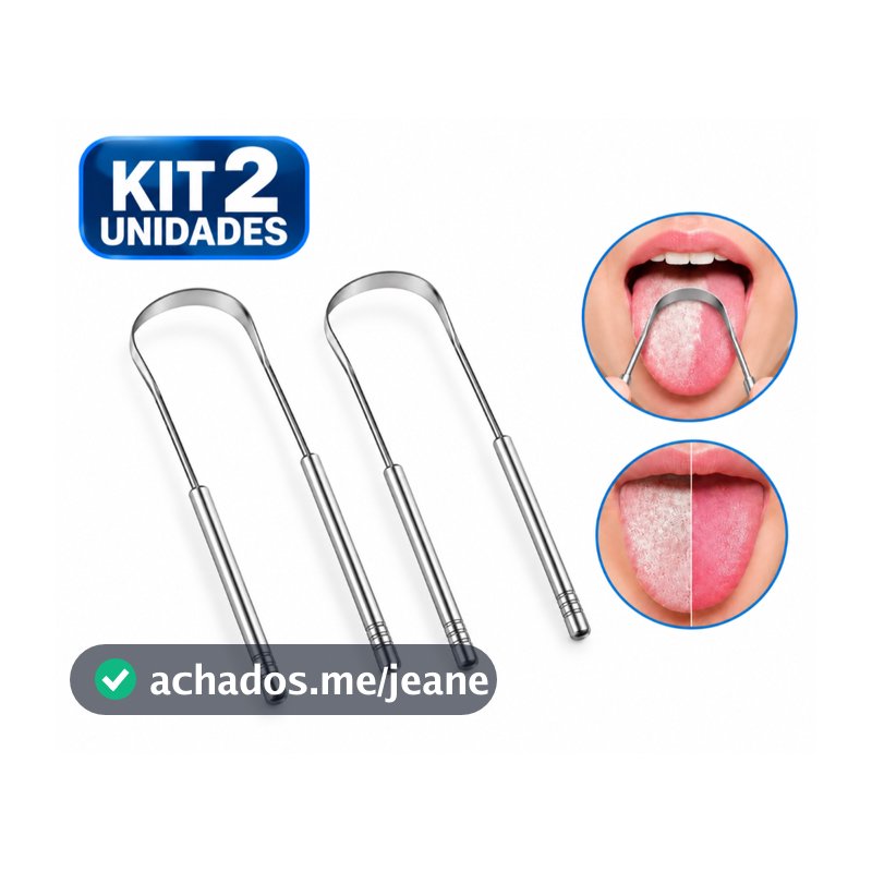 Kit 2/5/10 Limpadores de Lingua Removedor Aço Inox mal hálito