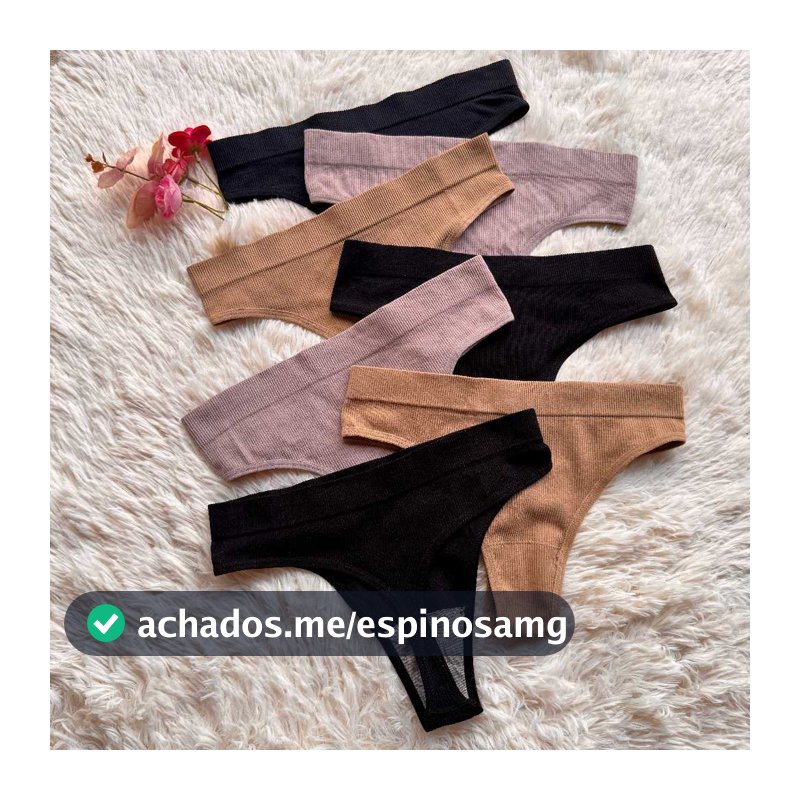 Kit Calcinhas Fio Canelada Conforto Poliamida Lingerie Importada Tanga Não Marca Super Confortável