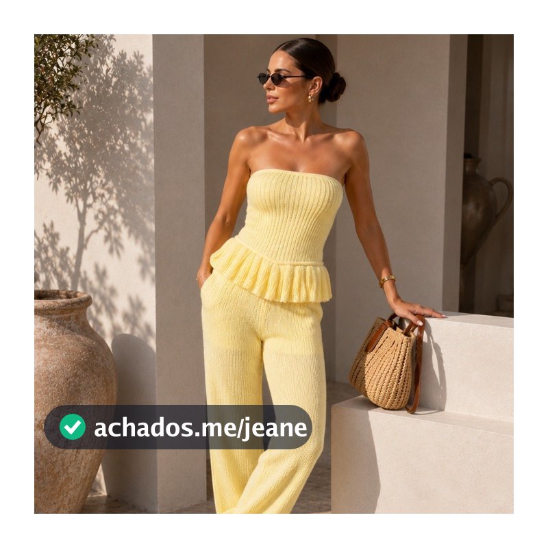 CONJUNTO PEPLUM LINHA ALTA QUALIDADE TRICOT VERÃO PREMIUM