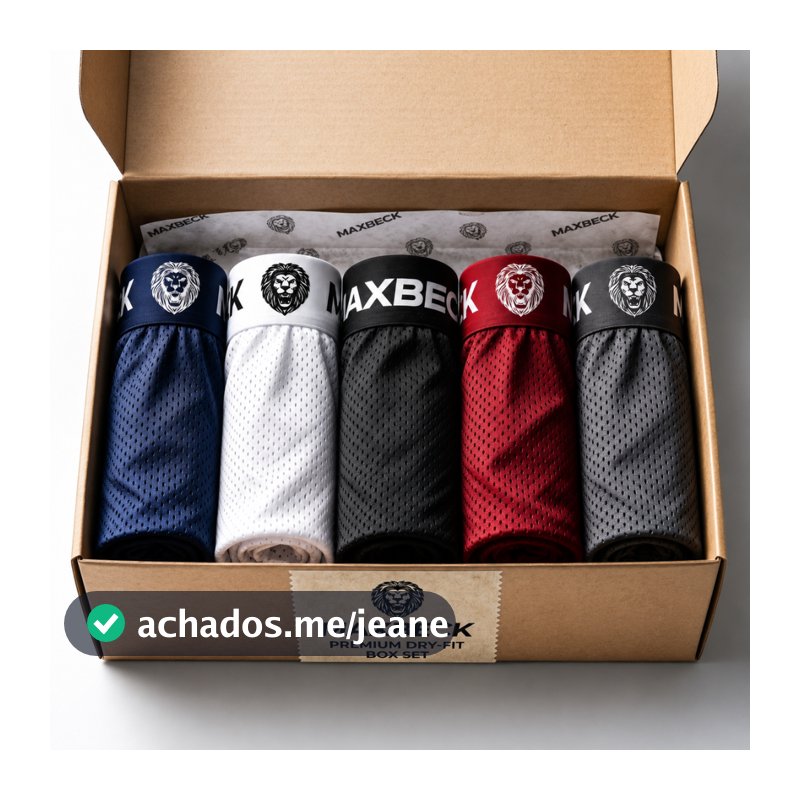 KIT Cuecas Boxer Dry Fit Maxbeck Forro Algodão Furadinha Premium