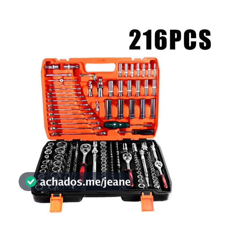 Kit 108/216 Chave Catraca Soquete Caixa De Ferramentas 1/2 CR-V Aço Conjunto De Soquetes Profissionais