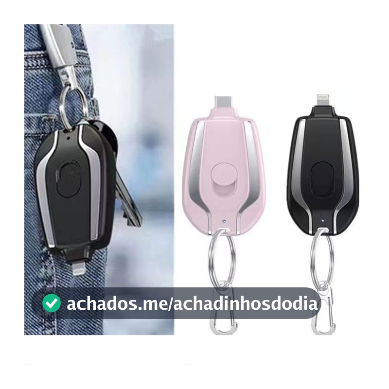 Carregador de Celular de emergência portátil chaveiro 1500 mah para iphone ou android