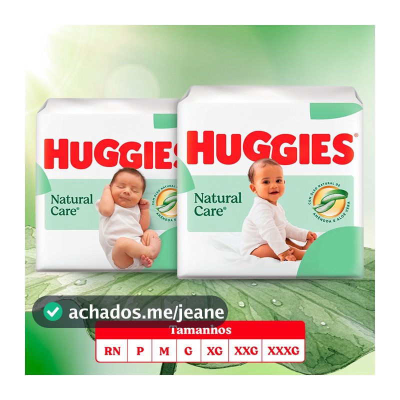 Fralda Premium Huggies Natural Care Aberta RN/P/M/G