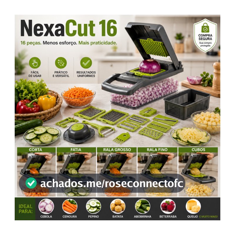 Conjunto Multifuncional Cortador Ralador Manual Cozinha 16 Pecas Cinza Verde