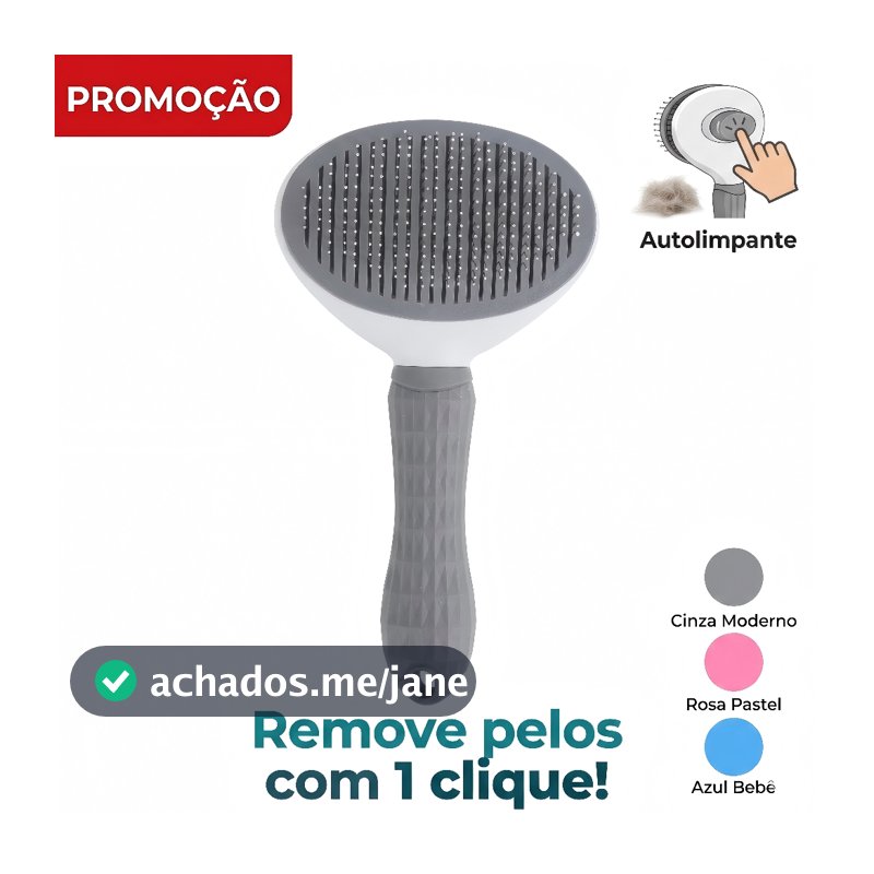 Escova Removedora Rasqueadeira Tira Pelos Automatica Pets Cachorros Gatos