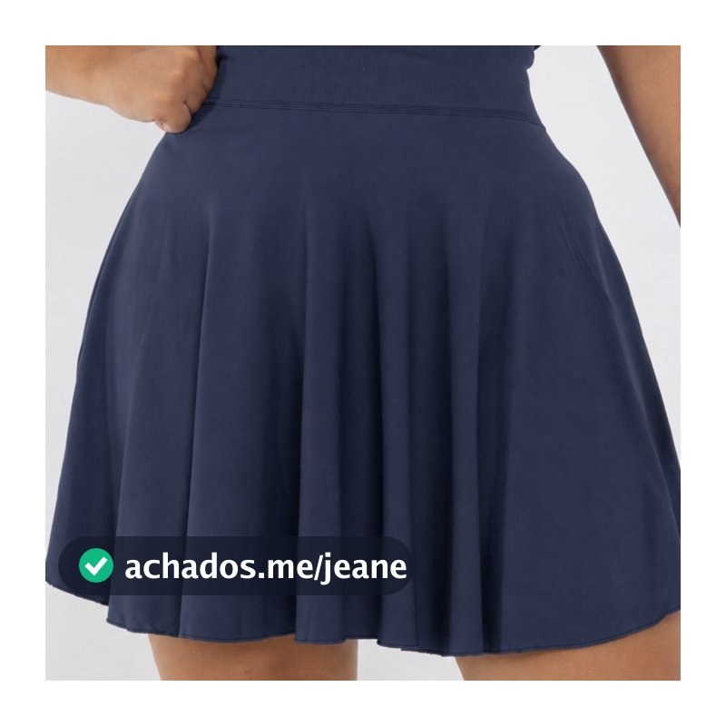 Saia Short Feminino Fitness com Bolso Lateral Academia Beach Tênis Treino Cintura Alta Esportivo Volei Rodada Modesta