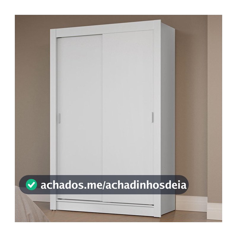 Guarda-Roupa Solteiro 2 Portas de Correr Branco Milano Madesa