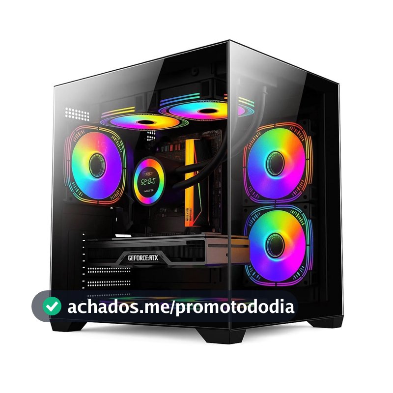 Computador Gamer Ryzen 5 5500 Placa de vídeo RTX 5060 Memória 16GB DDR4 SSD 480GB