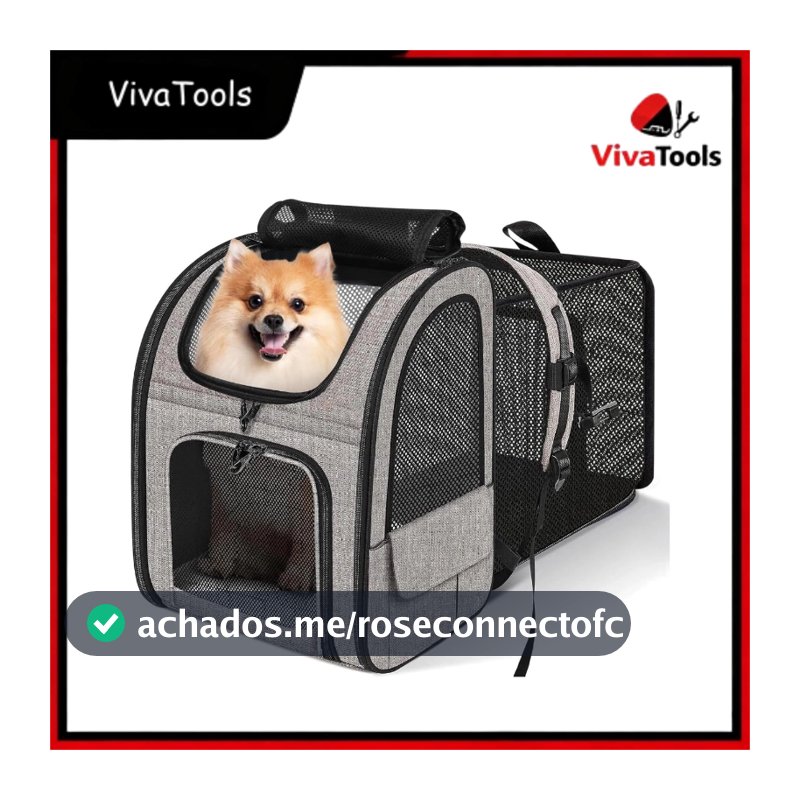 Bolsa Transporte Pet Expansível para Avião Cabine | Cachorros e Gatos, com Almofada Removível