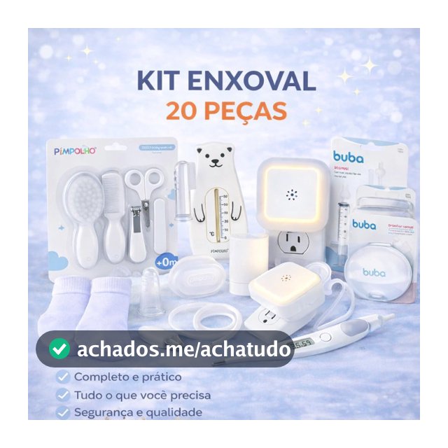 Kit Enxoval Bebê 20 Peças Completo Higiene e Cuidados Recém-Nascido