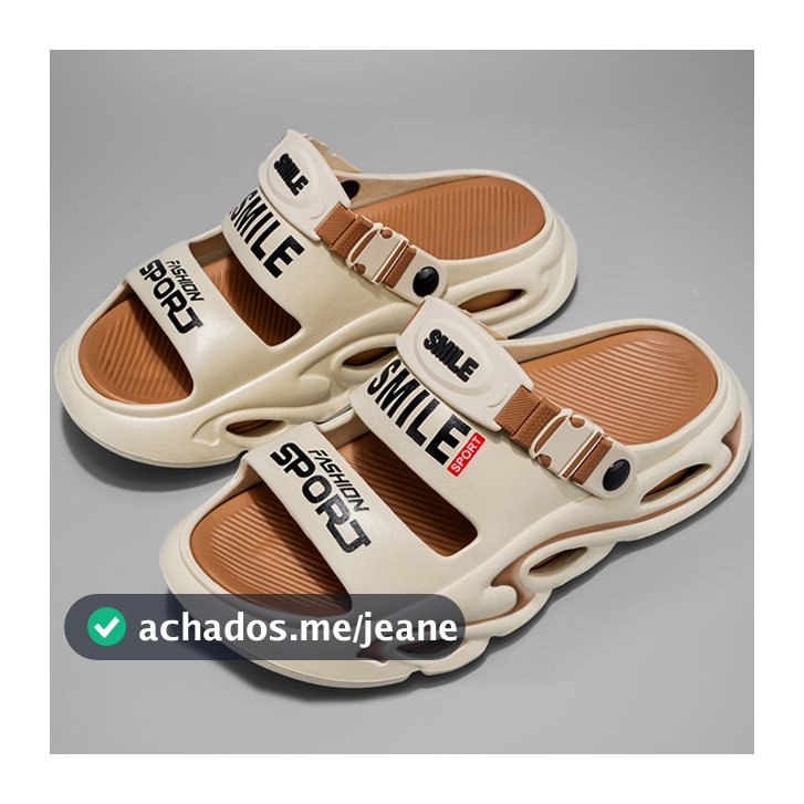 Sandálias Esportivas Smile Da Moda | Chinelos Casuais Antiderrapantes Com Sola Grossa Para Homens