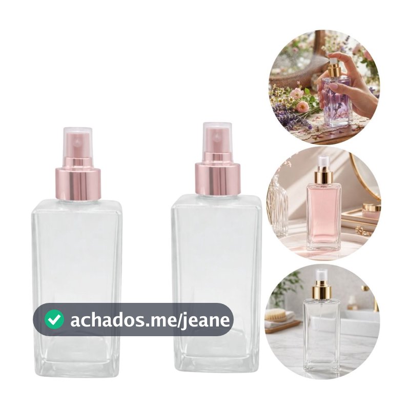 Kit 02 Frascos Square Cristal Spray 250ml- 08 opçao de cor