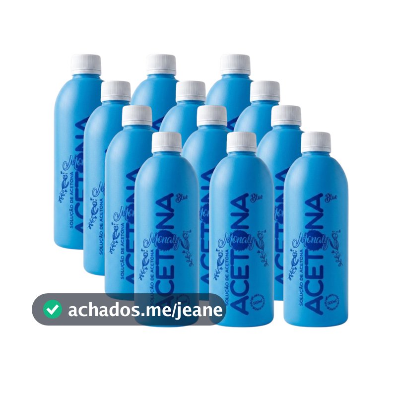 KIT Removedor de Esmalte À Base de Acetona 500ml Monaly (12 unidades)