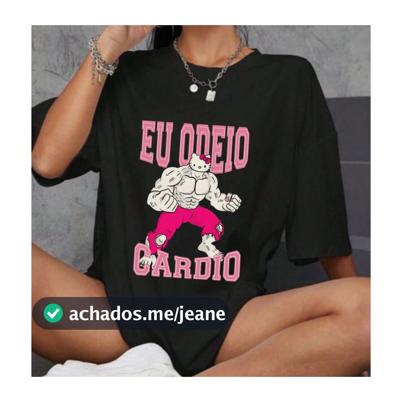 Camiseta Academia Estampada Eu Odeio Cardio 100% Algodão Premium