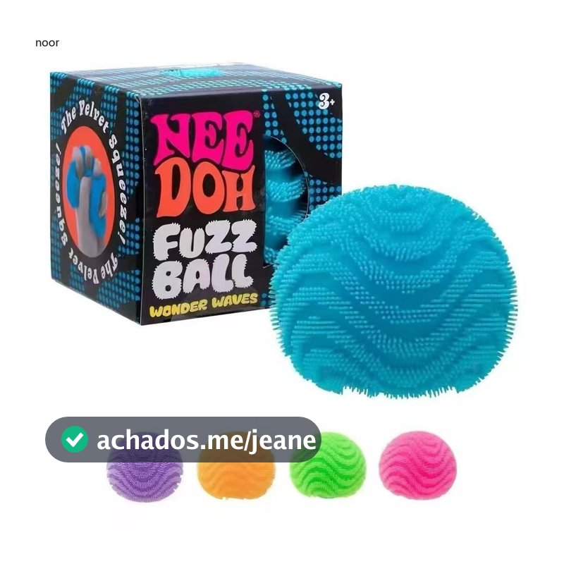 Nee Doh Fuzz Ball Stress Relief Squeeze Toy , Slow Rebound Ondulado Fidget , Brinquedo Sensorial Mole Texturizado Macio