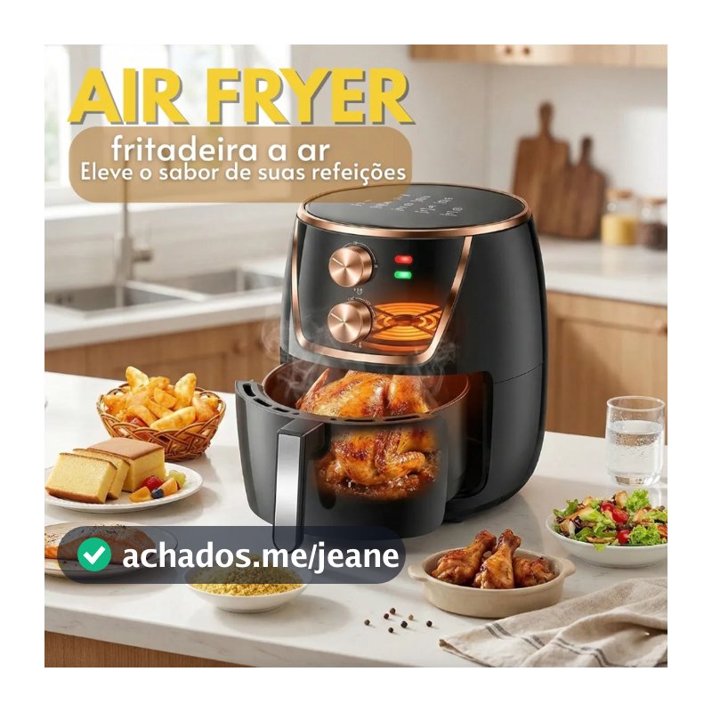 Fritadeira Elétrica 6.5L 1700W Tensão 127V Sem Óleo Cesto Removível Controle de Temperatura