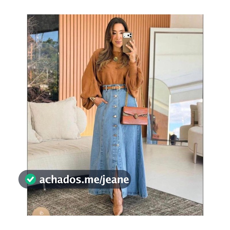 Saia Jeans Longa Botão, moda evangélica
