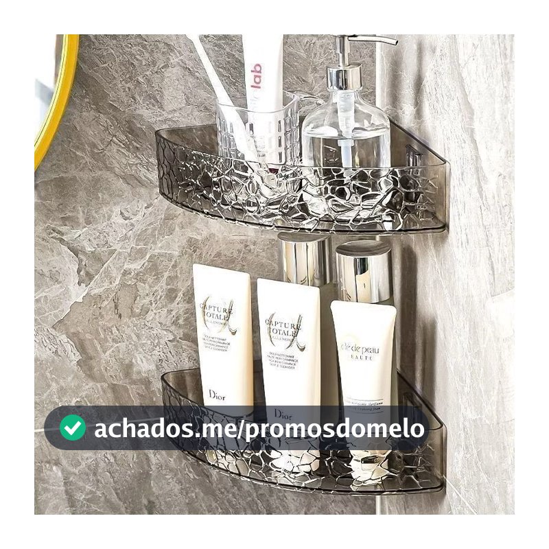 kit 2 Suporte De Shampoo Prateleiras De Banheiro Sem Furo Acrilico canto