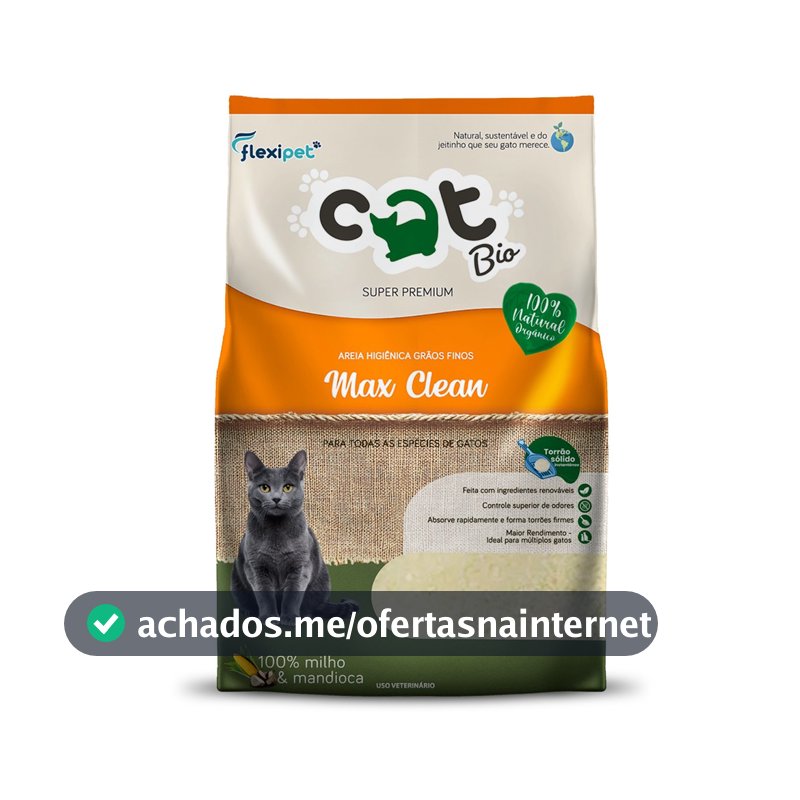 Areia Catbio Biodegradável 4 Kg - Max Clean - Grãos Finos