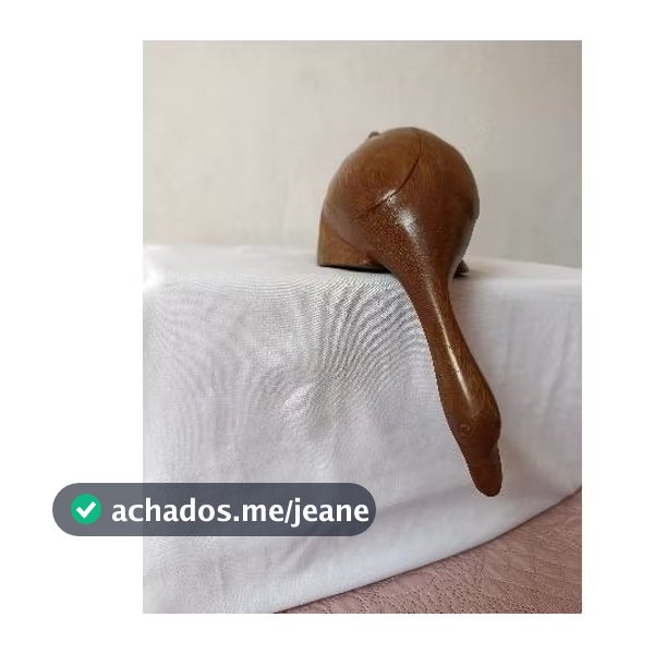 Pato Artesanal De Madeira Peça Artesanal Para Decoração Em Locais Altos