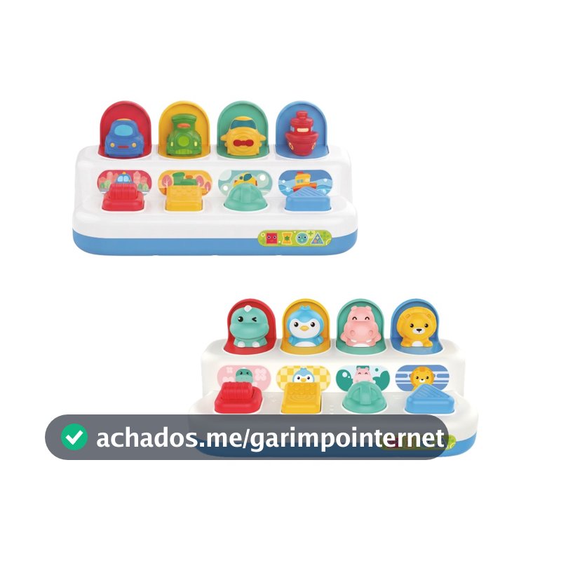 Brinquedo Interativo Bebê Aperta Pula Educativo Sensorial Pop Up Esconde-Esconde Pique Maxi Baby