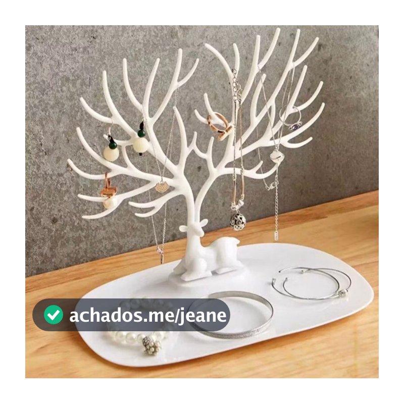 Porta Joias Para Brincos Colares Bijuterias Em Formato De Cervo Com Árvore Para Decoração