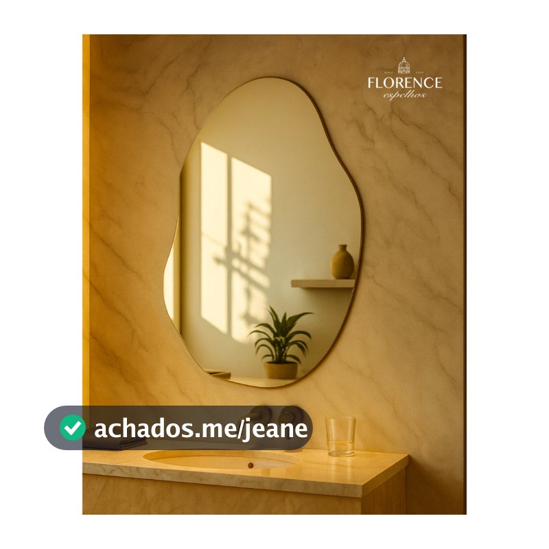 Espelho Nuvem Orgânico Luxo Parede Com Suporte 70x50