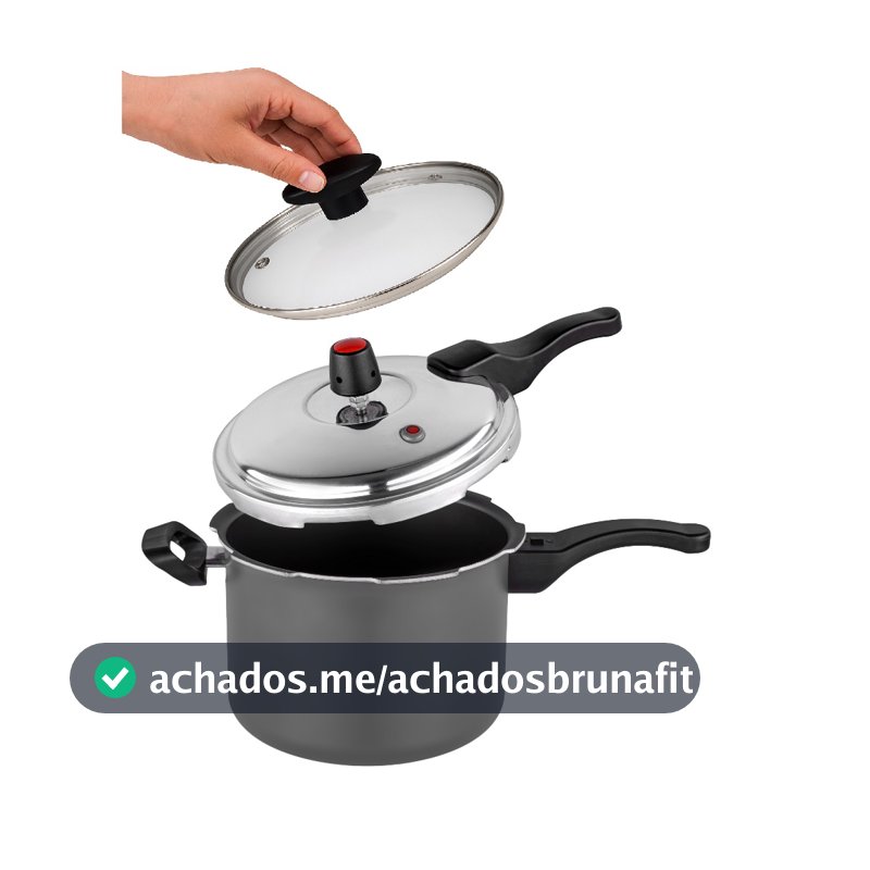 Panela De Pressao 4,5 litros Antiaderente Kit Convencional Tampa Vidro