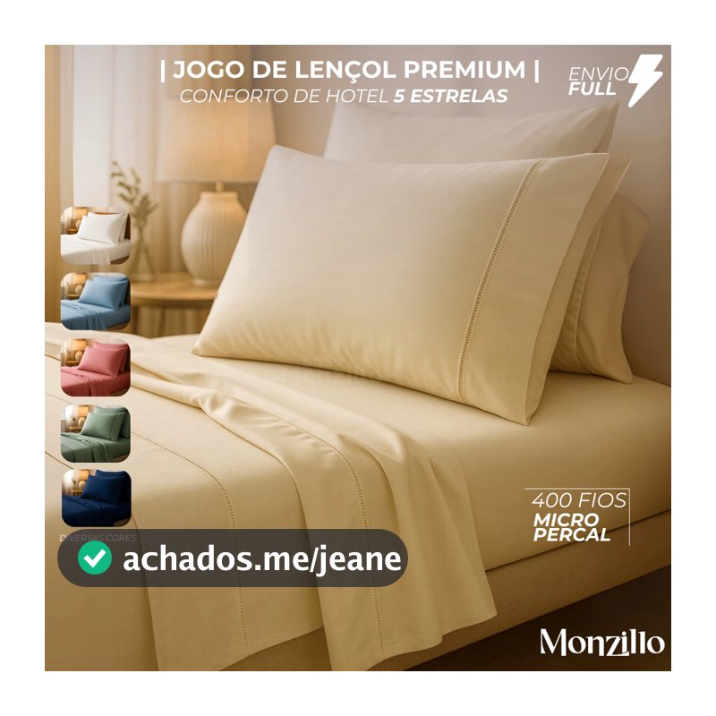 JOGO DE LENÇOL  | 3 e 4 Peças  |  400 Fios |  Solteiro Casal Queen King | Ponto Palito