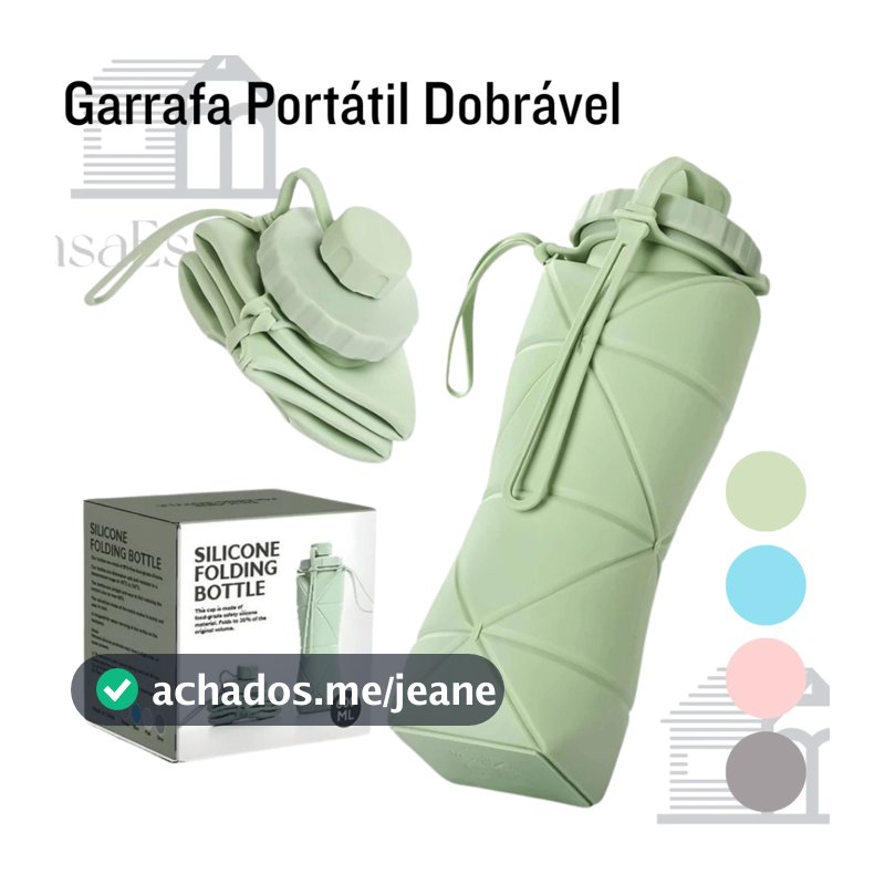 Garrafa de água dobrável 600ML de silicone de chaleira portátil esportes ao ar livre compressão JJ
