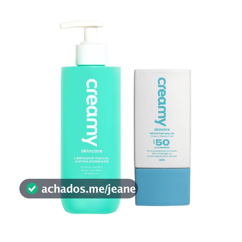 Kit Duo Protetor Solar Watery Fluid FPS 50 + Limpador Antioleosidade