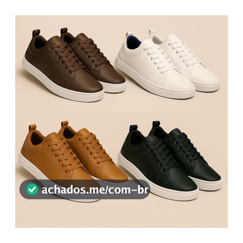 Tênis Masculino Casual Básico Dia a Dia Lazer Sapatênis Elegante Texturizado Trabalho