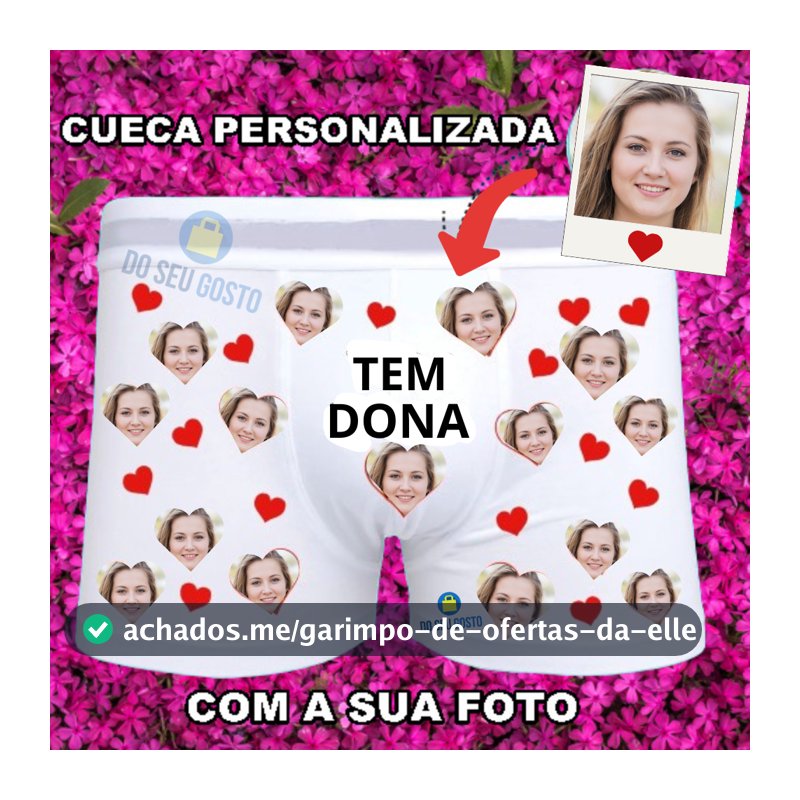 Cueca Personalizada com Foto e Coração