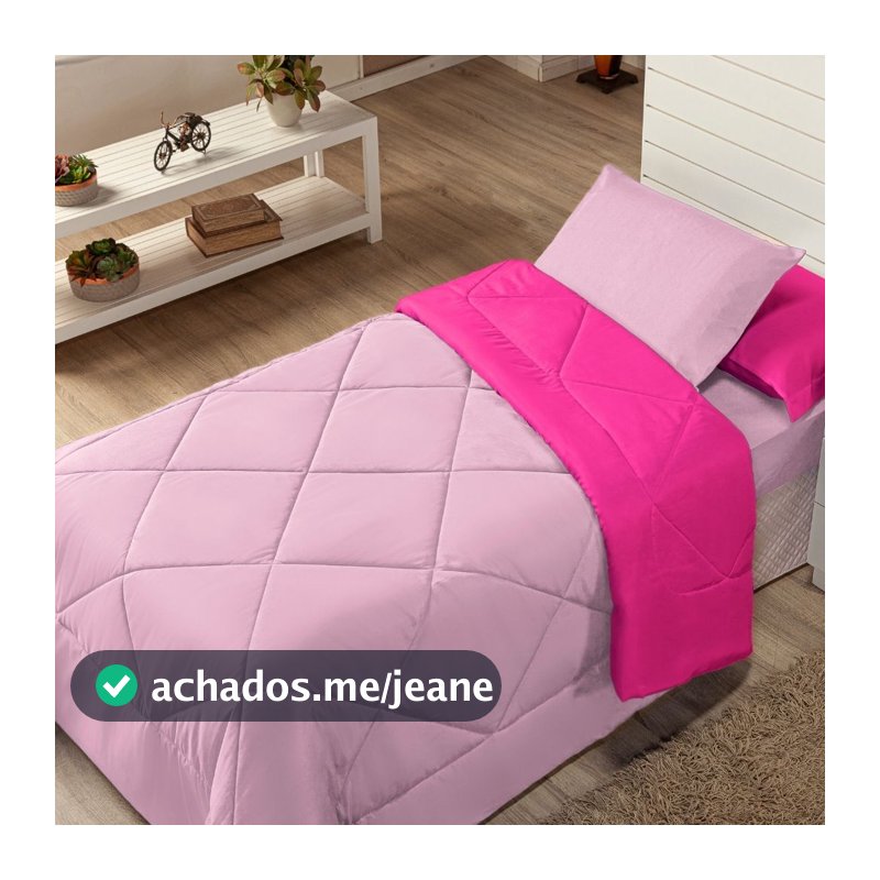 Edredom Solteiro Cama Inverno Margarida Dupla Face 02 Peças