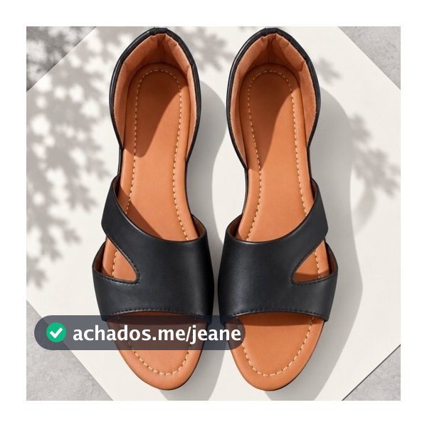 Mula Manca Sandália Feminina Rasteira  com Tira Assimétrica  Recorte Lateral e Calcanhar Fechado, Rasteirinha Casual