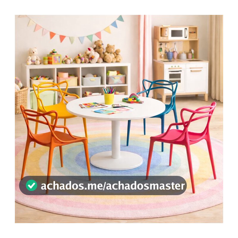 Kit 4 Cadeiras Allegra Polipropileno Moderno para Sala e Cozinha Varias Cores
