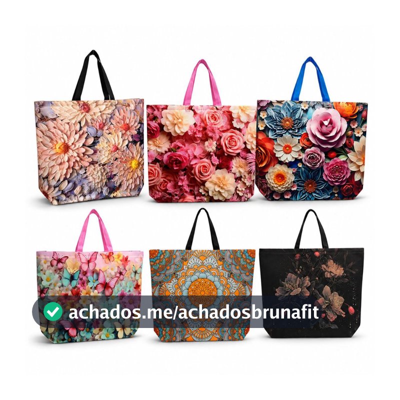 Sacola Ecobag Reutilizável Bolsa Feminina Estampa Sacola de Presente Sortida Multiuso 36x47