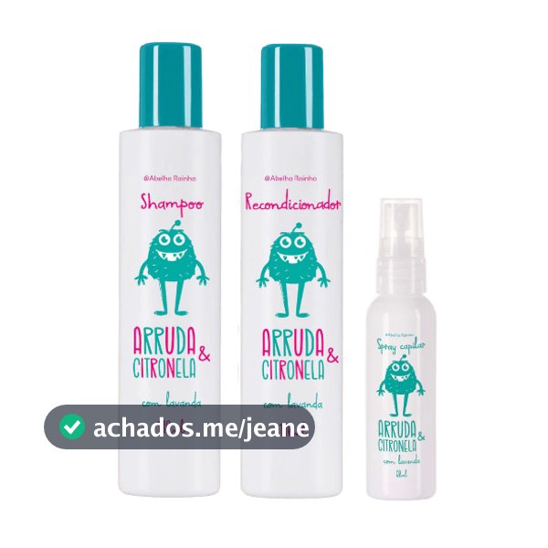 Kit Xô Piolho Shampoo + Condicionador + Spray Capilar Abelha Rainha Original