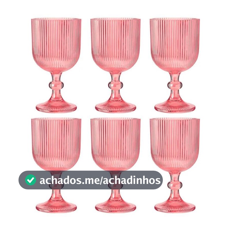Jogo De 6 Taças Canelada 390ml
