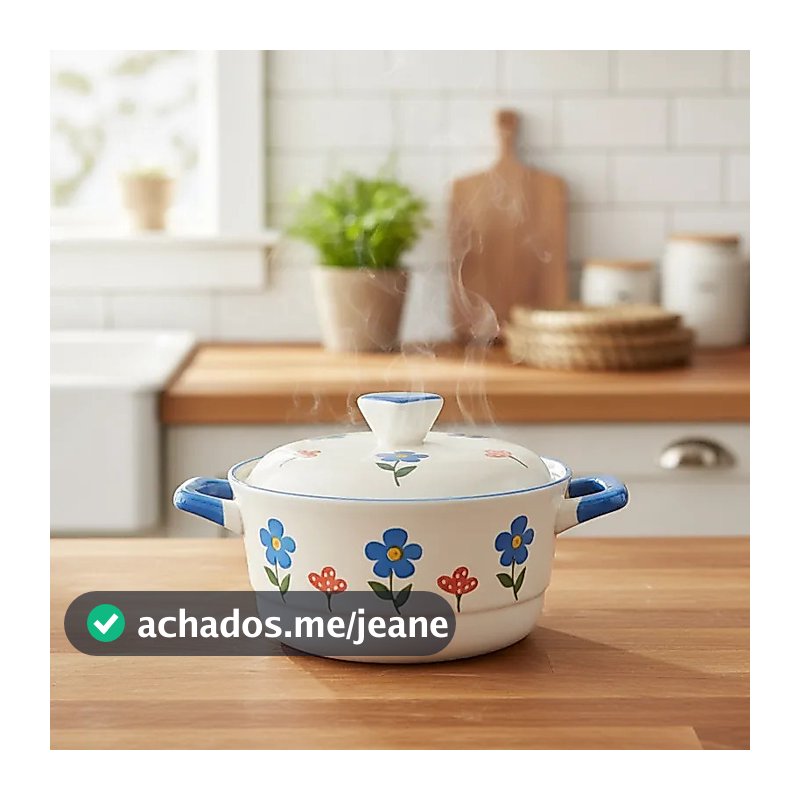 Panela Caçarola Flores 1600ml em Cerâmica