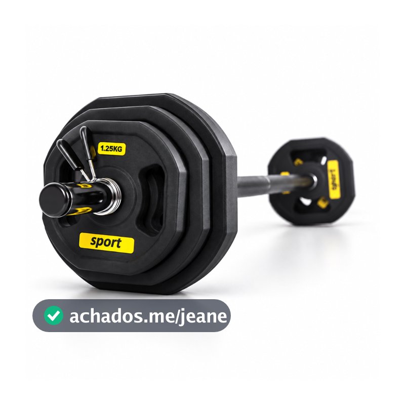 Kit Musculação Pump 19kg Pegada Emborrachada Profissional Barra Anilha